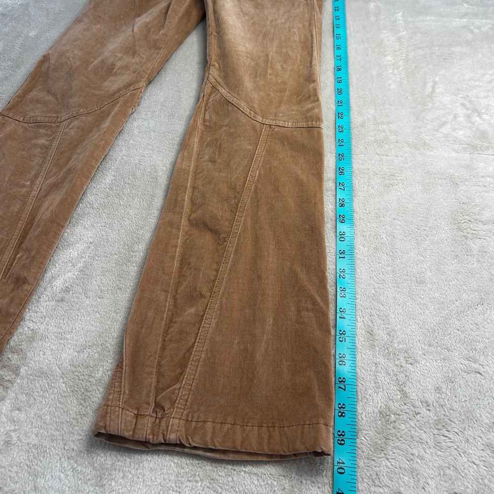 Free People We The Free Tan Corduroy Flare Pants Button Fly Utility Boho Size 2 - Picture 7 of 9